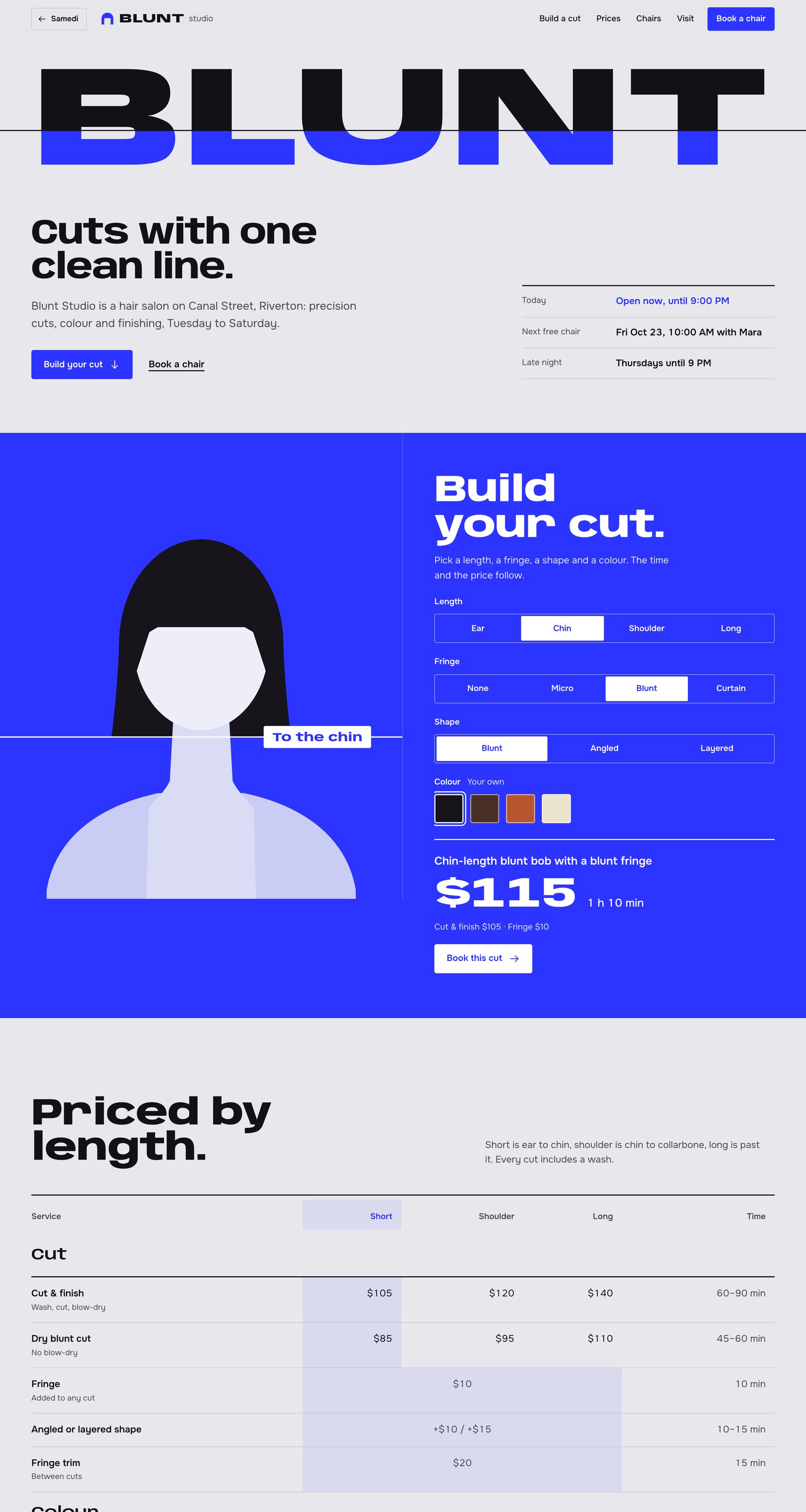 The Blunt Studio website
