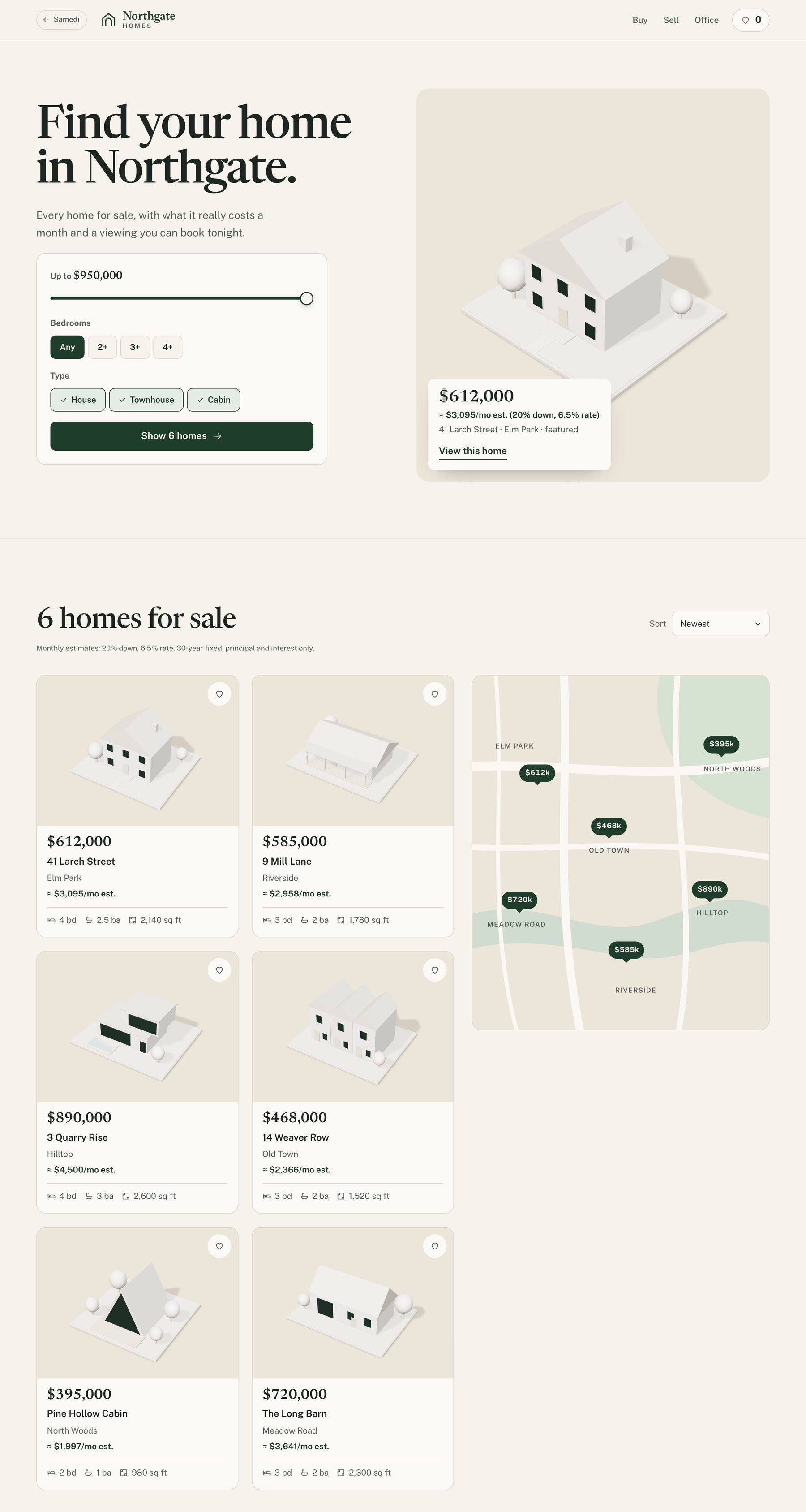 The Northgate Homes website